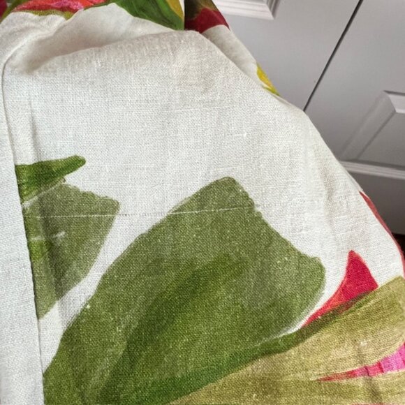 Farm Rio Maxi Jumpsuit Size M Tropical Leaf Print Button Front Boho Resort $225 - Picture 10 of 14